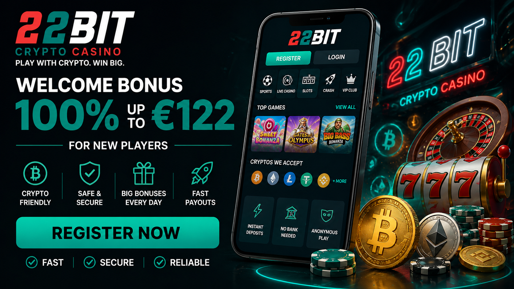 22Bit crypto casino offer